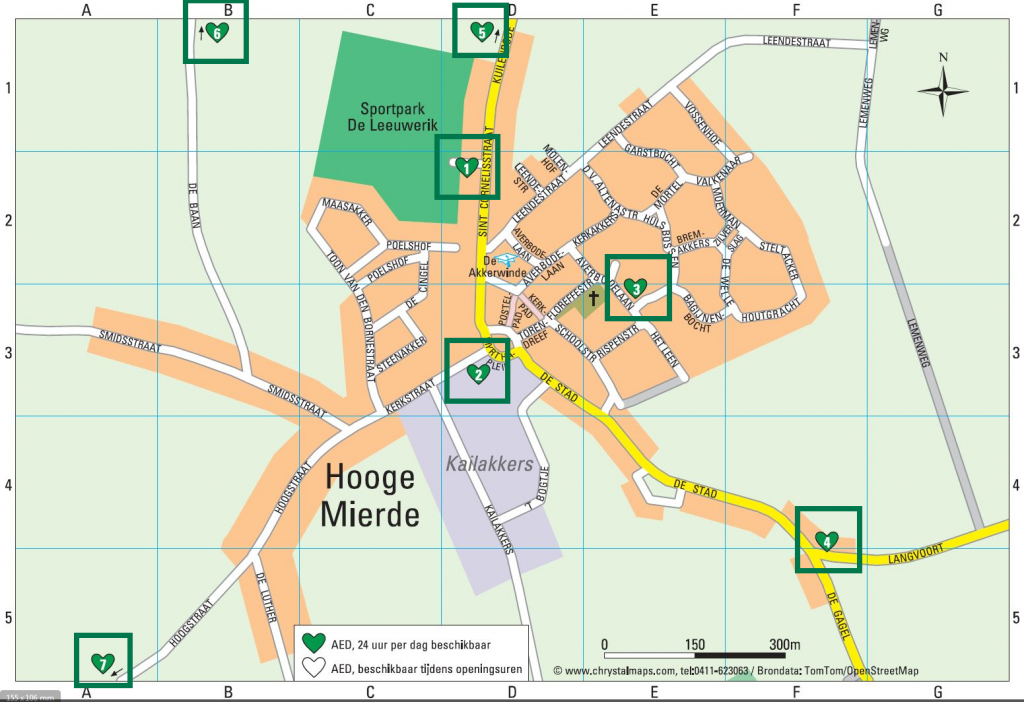 AED Hooge Mierde kaart