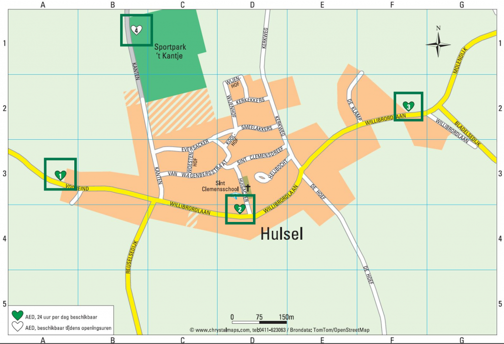 AED Hulsel kaart