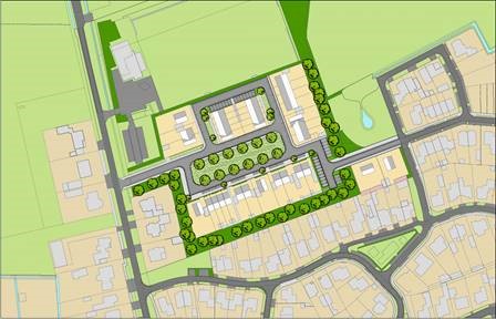 Plattegrond met de verkaveling
